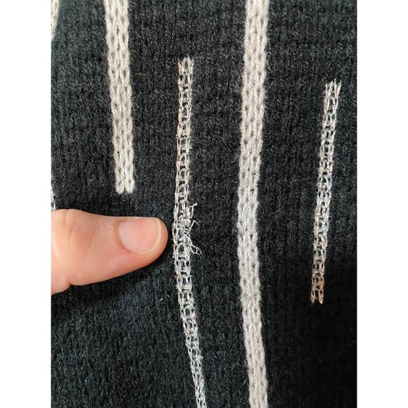 Adell Barre Womens Small Sweater black silver Shoulder pads retro 90s vintage - Picture 8 of 9